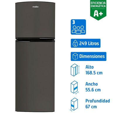 Refrigerador Top Freezer No Frost 249 Litros Grafito RMA250PHUG1
