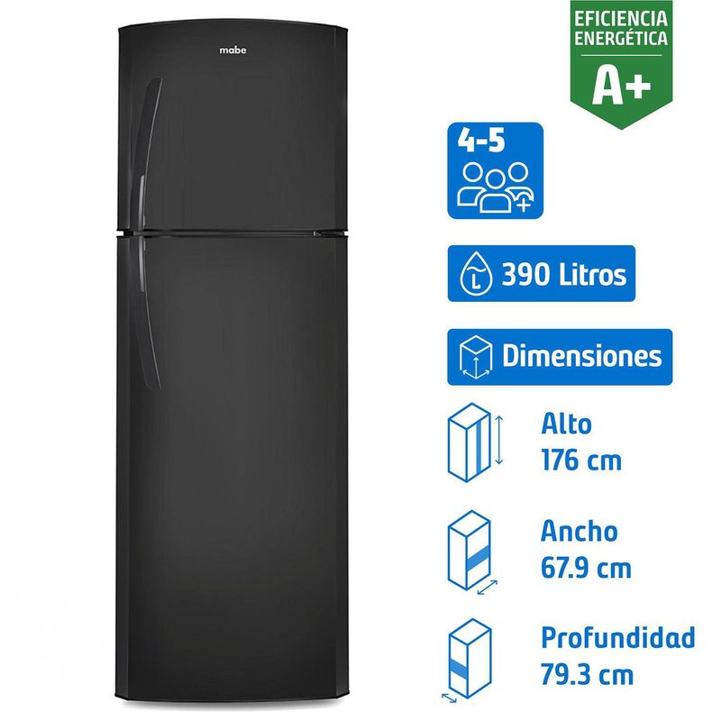 MABE - Refrigerador Top Freezer No Frost 390 Litros Grafito RMP400FHUG1