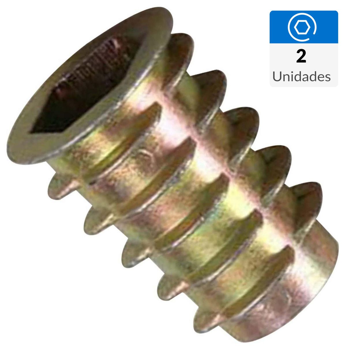 MAMUT - Inserto para madera M4 x 10 zincado amarillo 2unid