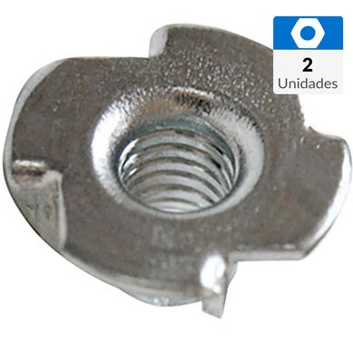 Tuerca anclaje mueble 1/4x8.7 mm zincado brillante 2unid