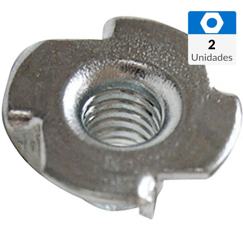 MAMUT - Tuerca anclaje mueble 1/4x8.7 mm zincado brillante 2unid