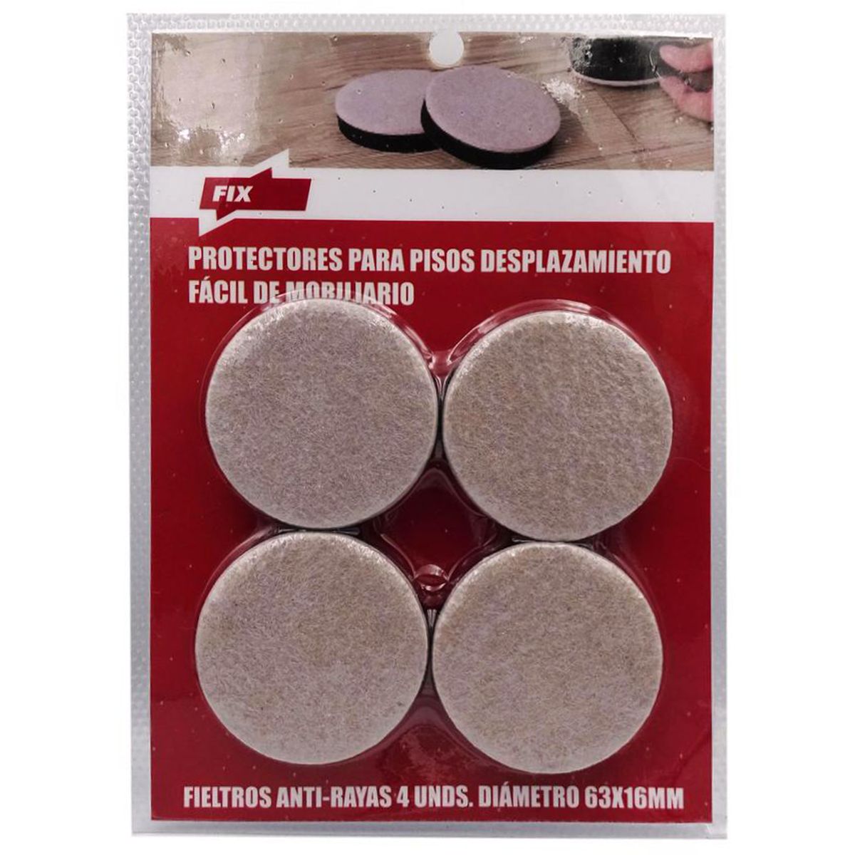 FIXSER - Fieltros antirayas 63 mm 4 unidades