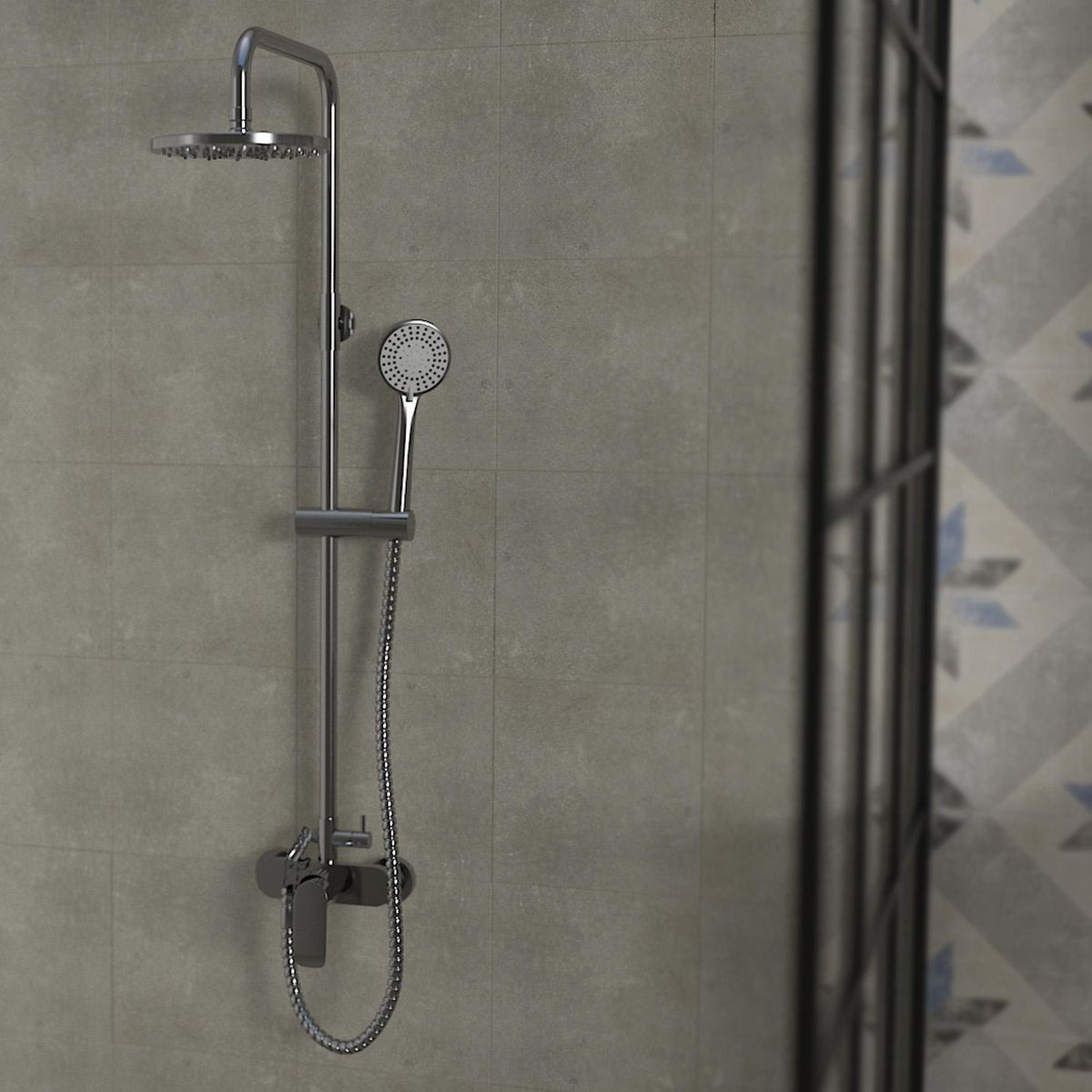 KLIPEN - Columna de ducha de latón cromo