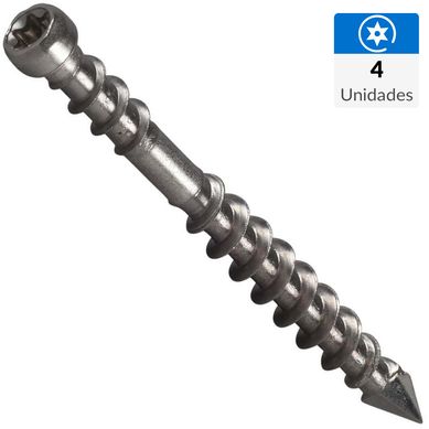 Tornillo para deck espada ac. inoxidable 4.8x50mm 4unid