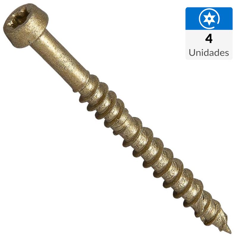 MAMUT - Tornillo Tirafondo Cabeza Torx Madera 200 mm 8 mm 4 Unidades