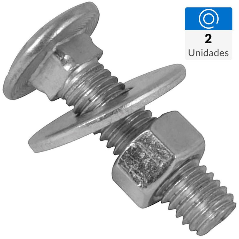 MAMUT - Perno coche c/tuerca y golilla acero inoxidable 3/8x3" 2unid