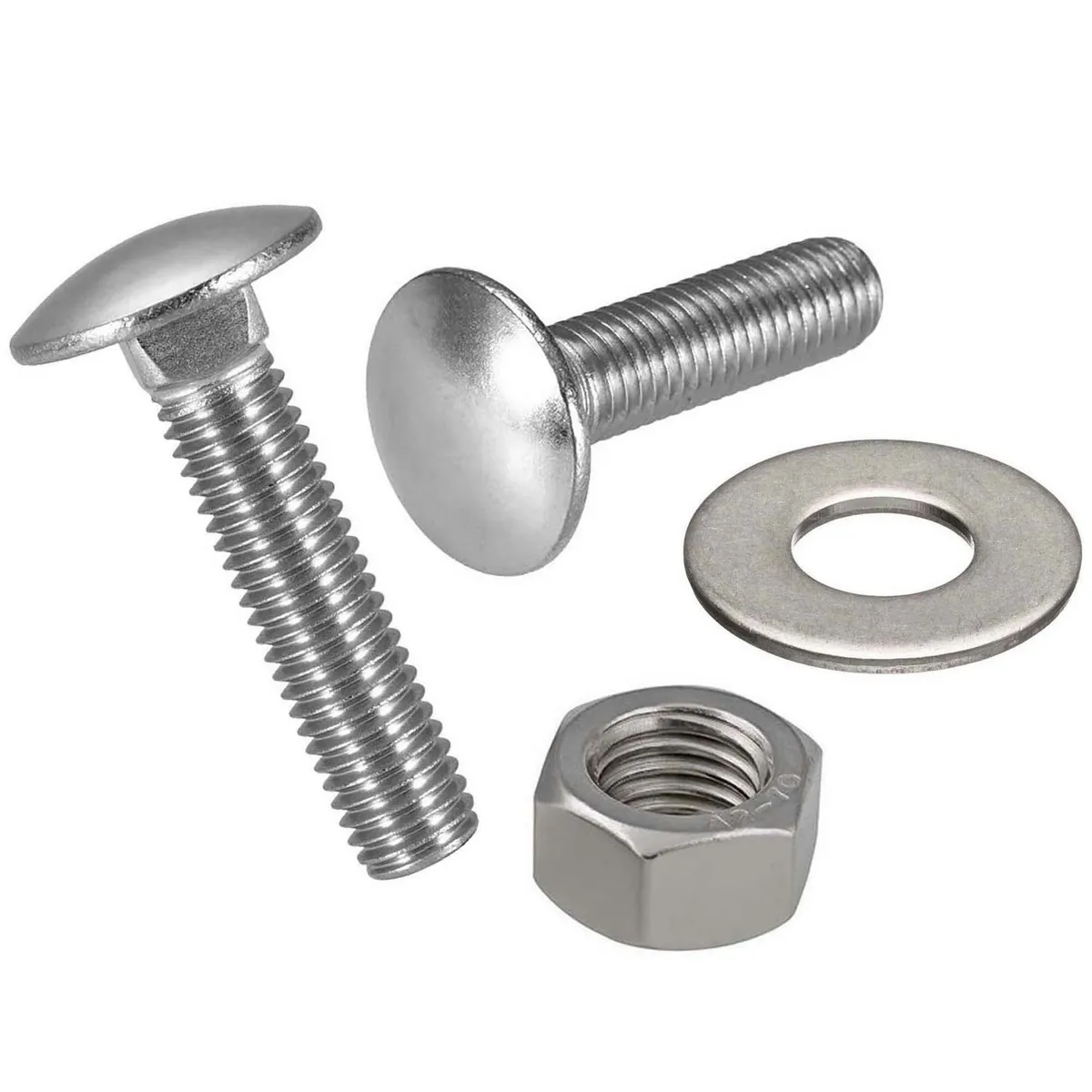 MAMUT - Perno coche c/tuerca y golilla acero inoxidable 3/8x3" 2unid