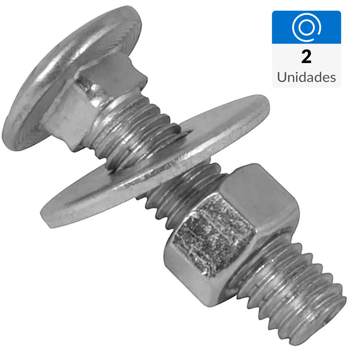 MAMUT - Perno coche c/tuerca y golilla acero inoxidable 5/16x2" 2unid