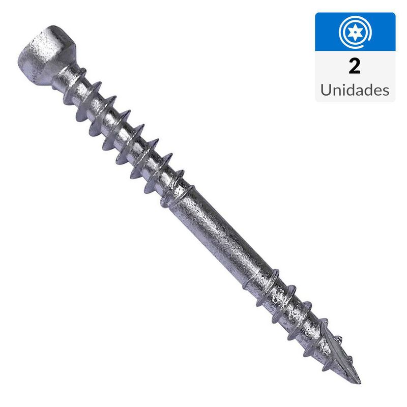 MAMUT - Tornillo Lancero Tirafondo Cabeza Torx Madera 50 mm 6 mm 2 Unidades