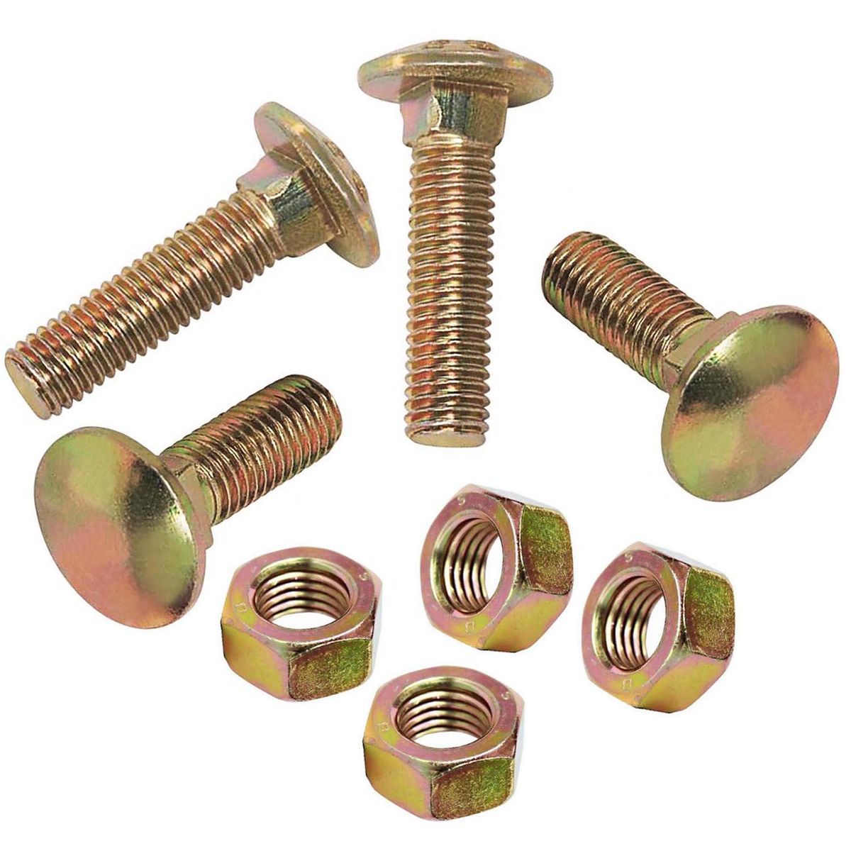 MAMUT - Perno coche con tuerca 1/4 x 2 1/4 zincado amarillo 4unid