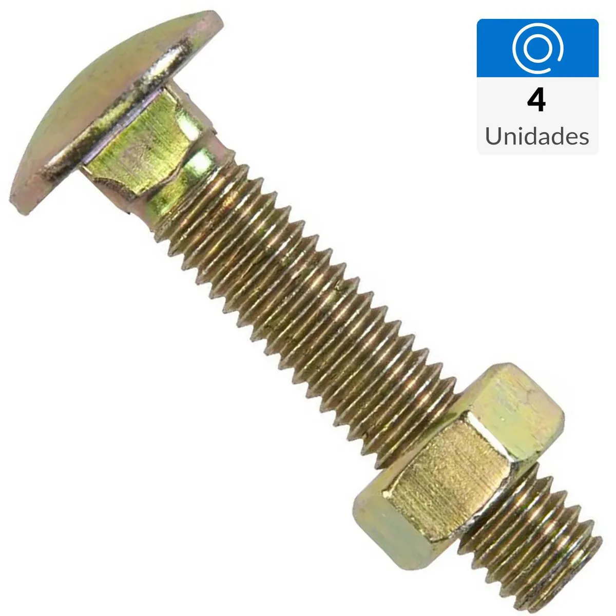 MAMUT - Perno coche con tuerca 1/4 x 1 1/4 zincado amarillo 4unid