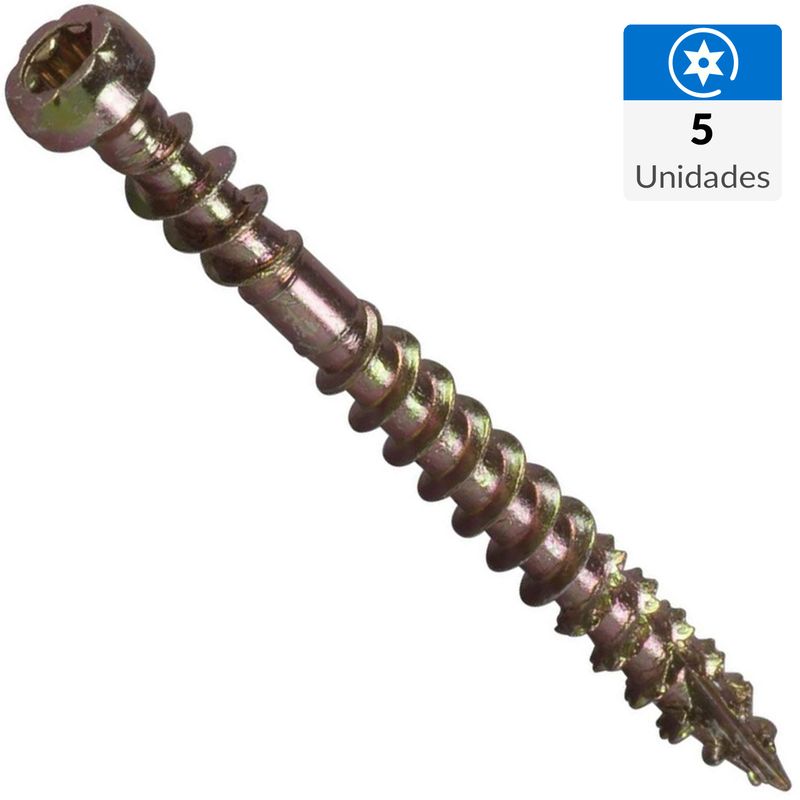 MAMUT - Tornillo Tirafondo Cabeza Torx Madera 160 mm 10 mm 5 Unidades