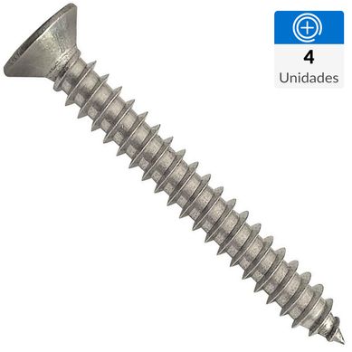 Tornillo madera cabeza plana ph 6 x 3/4 inox 4unid