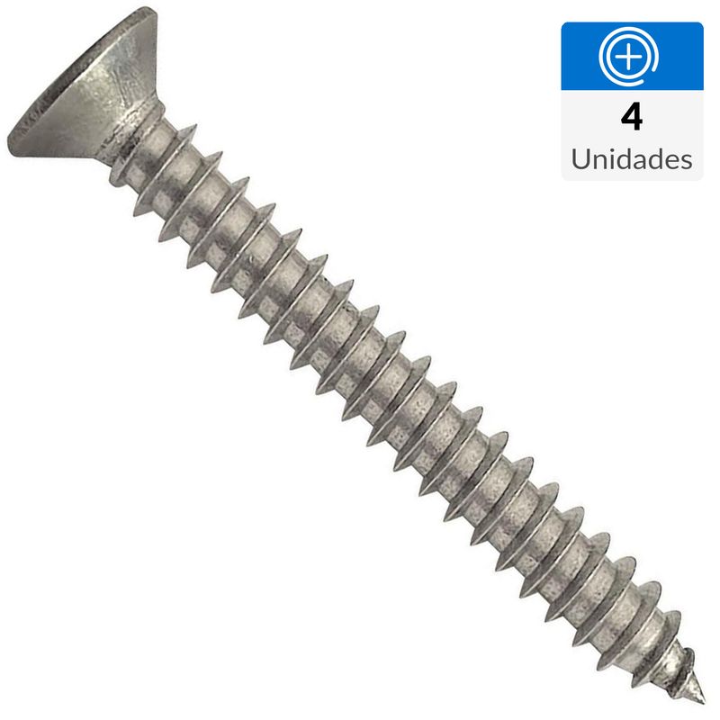 MAMUT - Tornillo Tirafondo Cabeza Plana Madera 100 mm 10 mm 4 Unidades