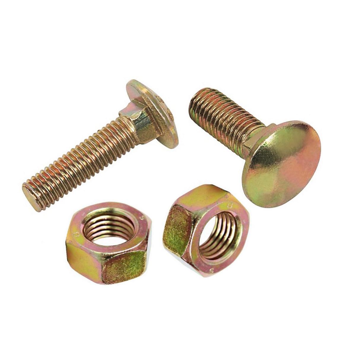 MAMUT - Perno coche con tuerca 5/16 x 2" zincado amarillo 2unid