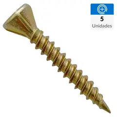 MAMUT - Tornillo Tirafondo Cabeza Plana Madera 190 mm 8.2 mm 5 Unidades