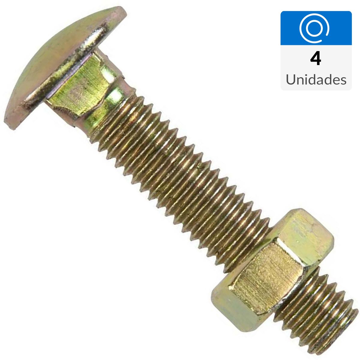 MAMUT - Perno coche con tuerca 5/16 x 1" zincado amarillo 4unid