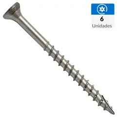 MAMUT - Tornillo Tirafondo Cabeza Plana Madera 160 mm 6 mm 6 Unidades