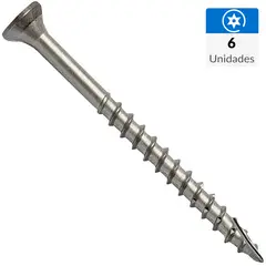 MAMUT - Tornillo Tirafondo Cabeza Plana Madera 5 " 5/16 " 6 Unidades