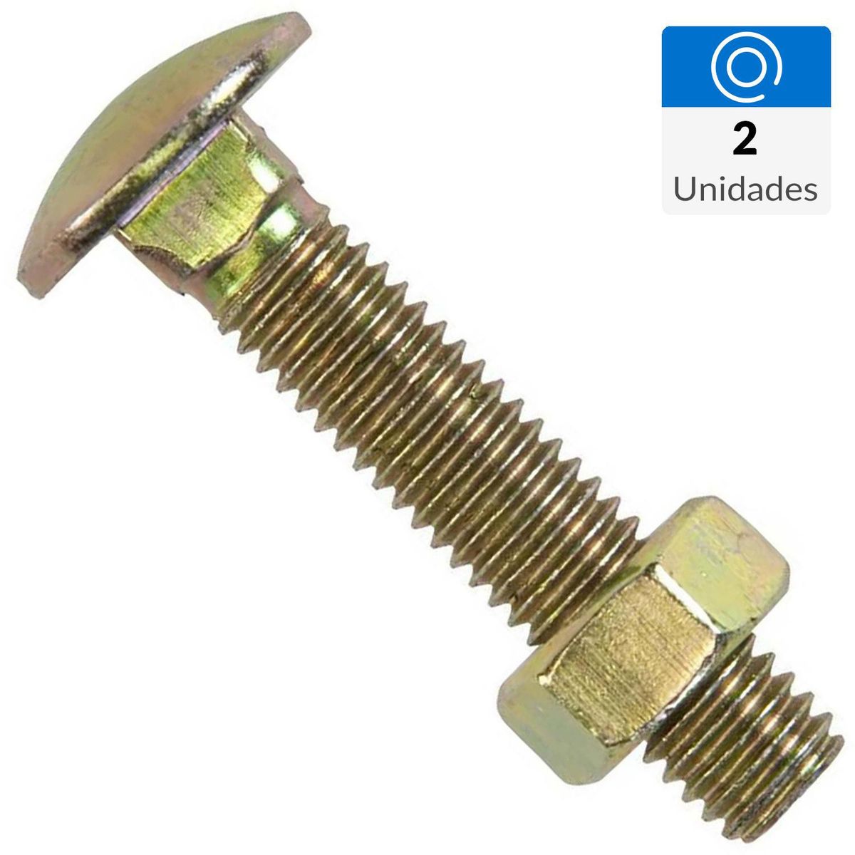 MAMUT - Perno coche con tuerca 5/16 x 2 1/2 zincado amarillo 2unid