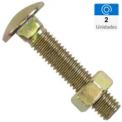 MAMUT - Perno coche con tuerca 5/16 x 2 1/2 zincado amarillo 2unid