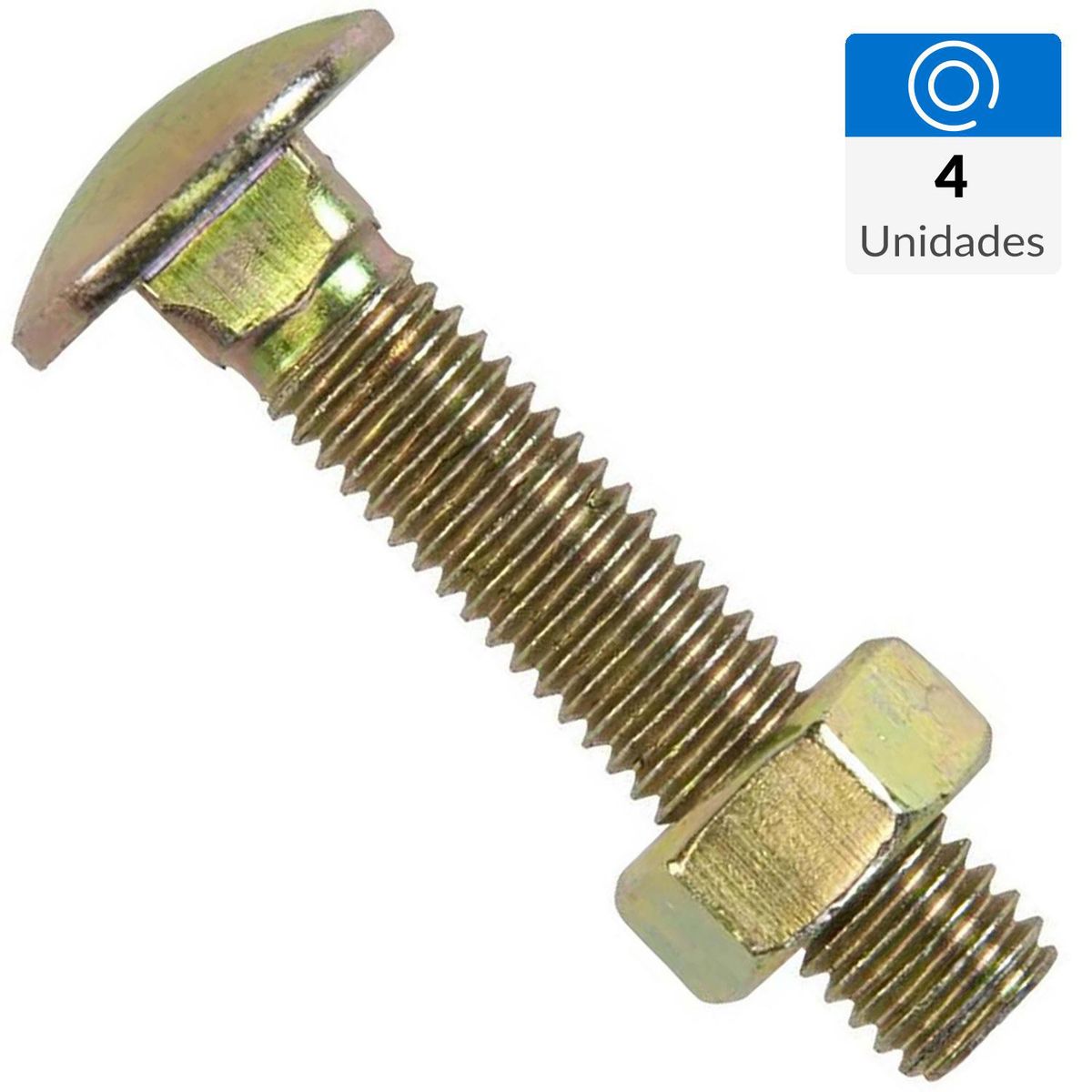 MAMUT - Perno coche con tuerca 1/4 x 3 1/2  zincado amarillo 4unid