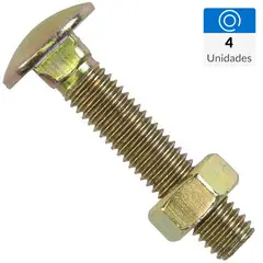 MAMUT - Perno coche con tuerca 1/4 x 3 1/2 zincado amarillo 4unid