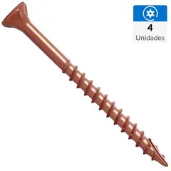 MAMUT - Tornillo Tirafondo Cabeza Torx Madera 3 " 5/16 " 4 Unidades