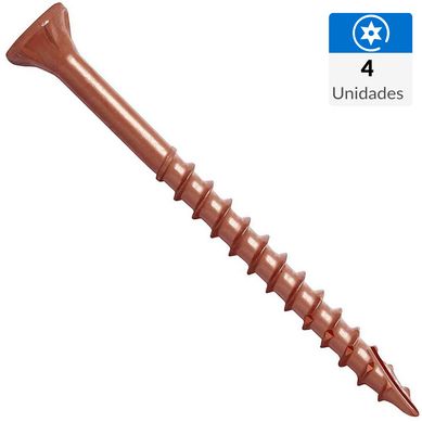 Tornillo para terraza (deck) 7 x 1 5/8 ruspert rojo 4unid