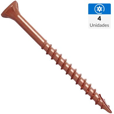 Tornillo para terraza (deck) 7 x 1 1/4 ruspert rojo 4unid
