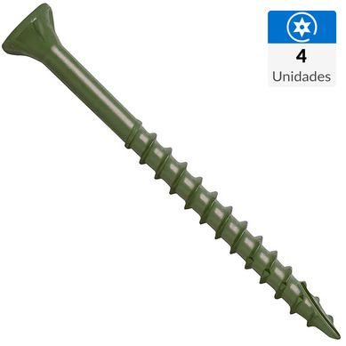Tornillo para terraza (deck) 7 x1 5/8 ruspert verde 4unid