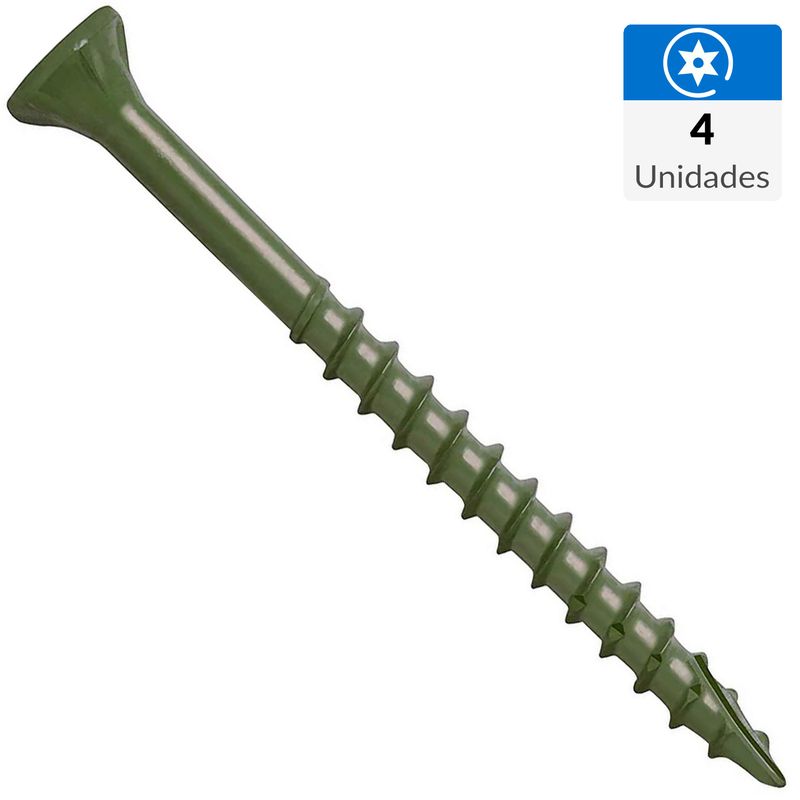 MAMUT - Tornillo Tirafondo Cabeza Torx Madera 52 mm 4.4 mm 4 Unidades