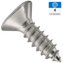 MAMUT - Tornillo Tirafondo Cabeza Plana Madera 30 mm 3 mm 4 Unidades