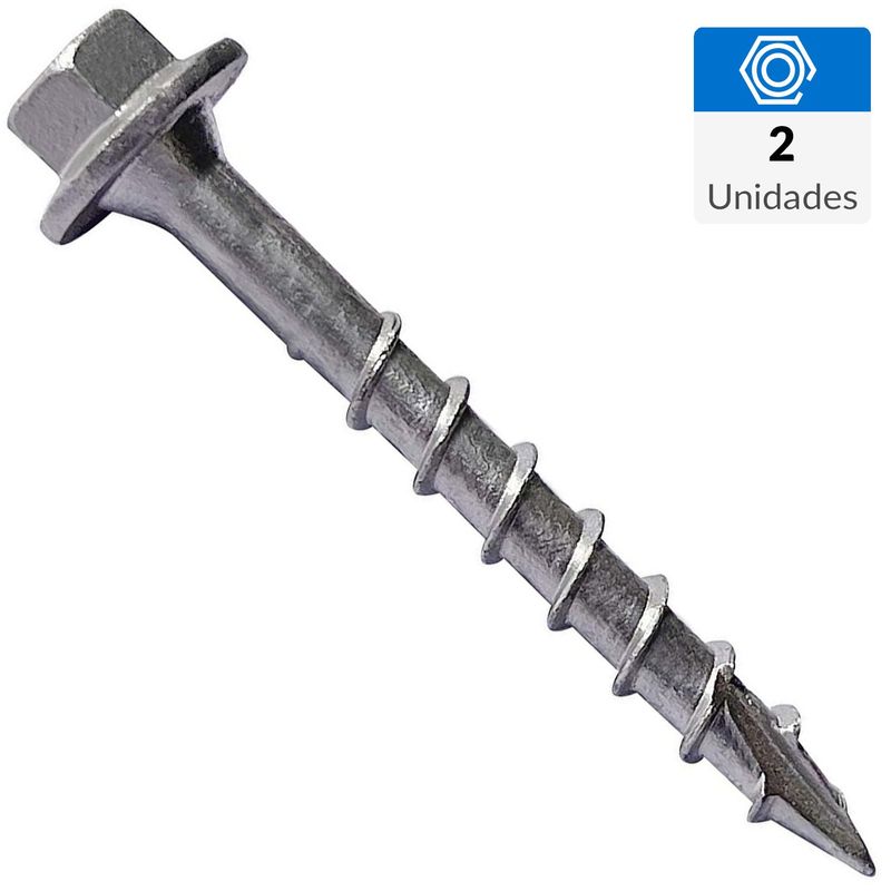 MAMUT - Tornillo Tirafondo Cabeza Hexagonal Madera 50 mm 4 mm 2 Unidades