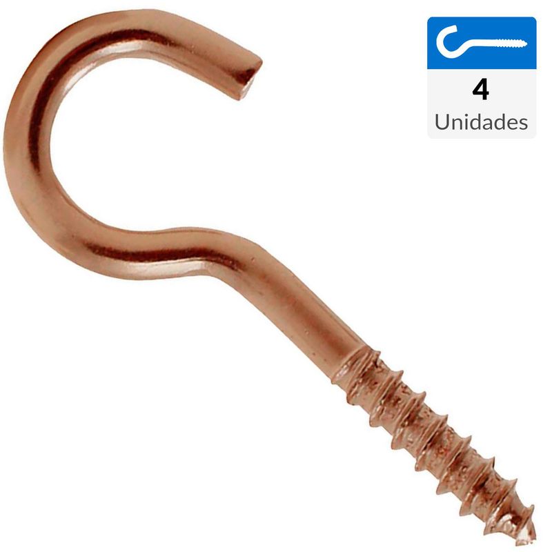 MAMUT - Cancamo abierto rosca madera  N3 x 44 cobrizado  4unid