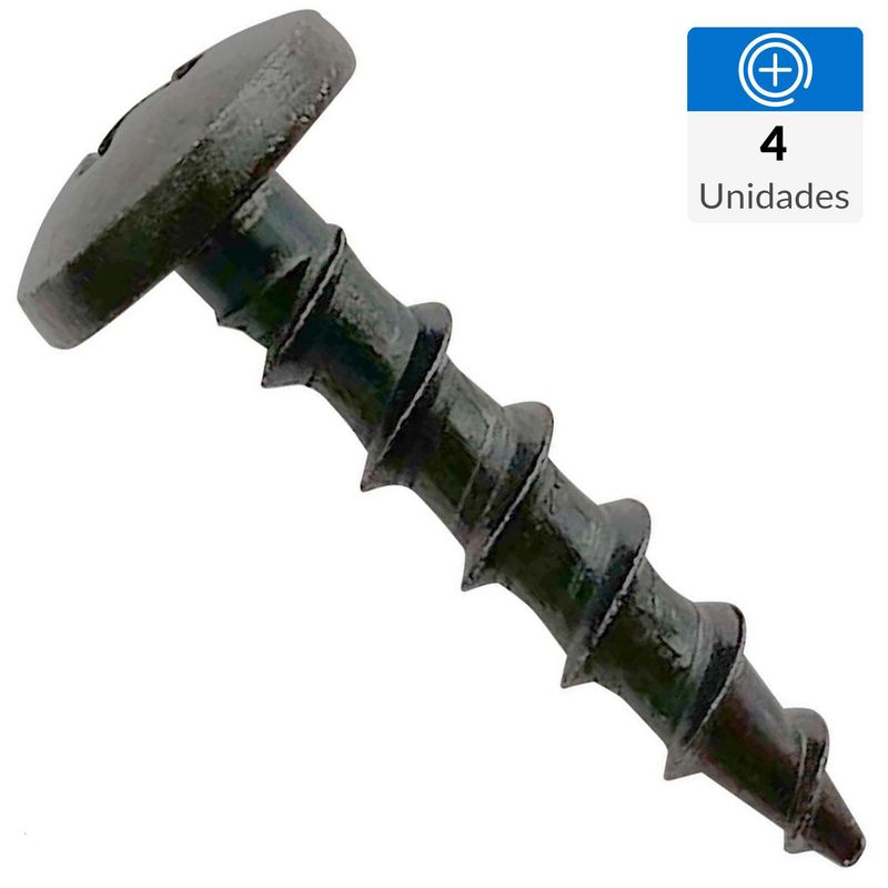 MAMUT - Tornillo Tirafondo Cabeza Plana Madera 42 mm 3.9 mm 4 Unidades