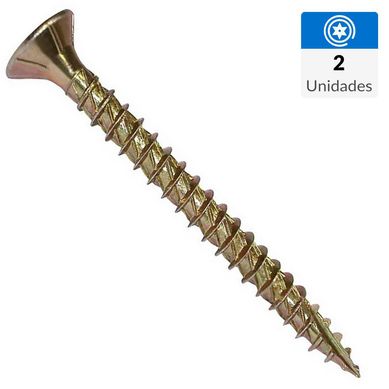 Tornillo turbo  screw .torx. #14[6.0]x180 zincado amarillo 2unid