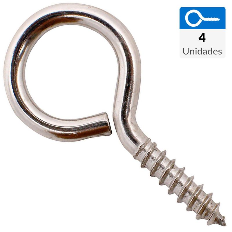 MAMUT - Cancamo cerrado rosca madera  N5 x 43 niquelado 4unid