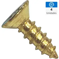 MAMUT - Tornillo Tirafondo Cabeza Plana Madera 25 mm 3 mm 4 Unidades