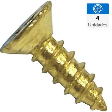 Tornillo madera cabeza plana  ph 2 x 1/4 oro 4unid