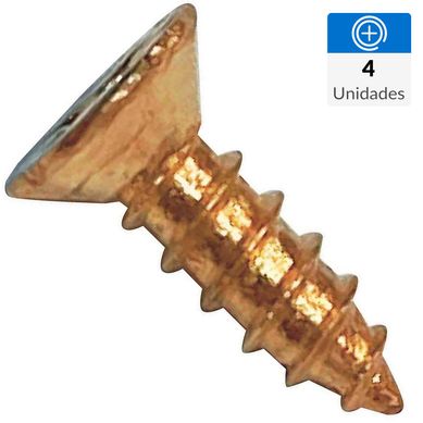 Tornillo madera cabeza plana  ph 2 x 5/16 bronceado 4unid