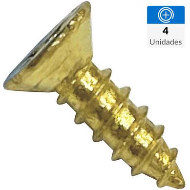 Tornillo madera cabeza plana  ph 2 x 3/8 oro 4unid