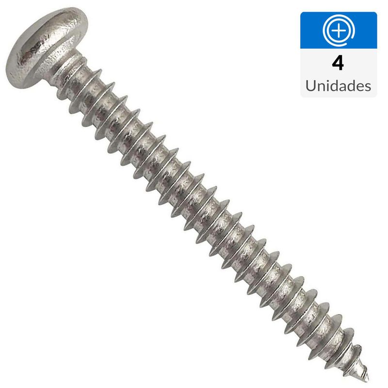 MAMUT - Tornillo Tirafondo Cabeza Plana Madera 1 " 1/4 " 4 Unidades