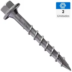 MAMUT - Tornillo Tirafondo Cabeza Hexagonal Madera 60 mm 4 mm 2 Unidades
