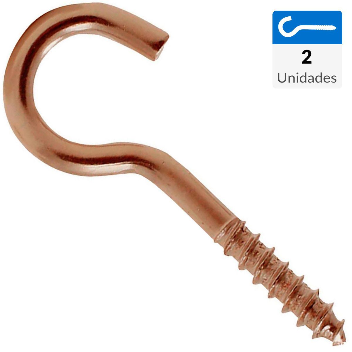 MAMUT - Cancamo abierto rosca madera N7 x 61 cobrizado 2unid