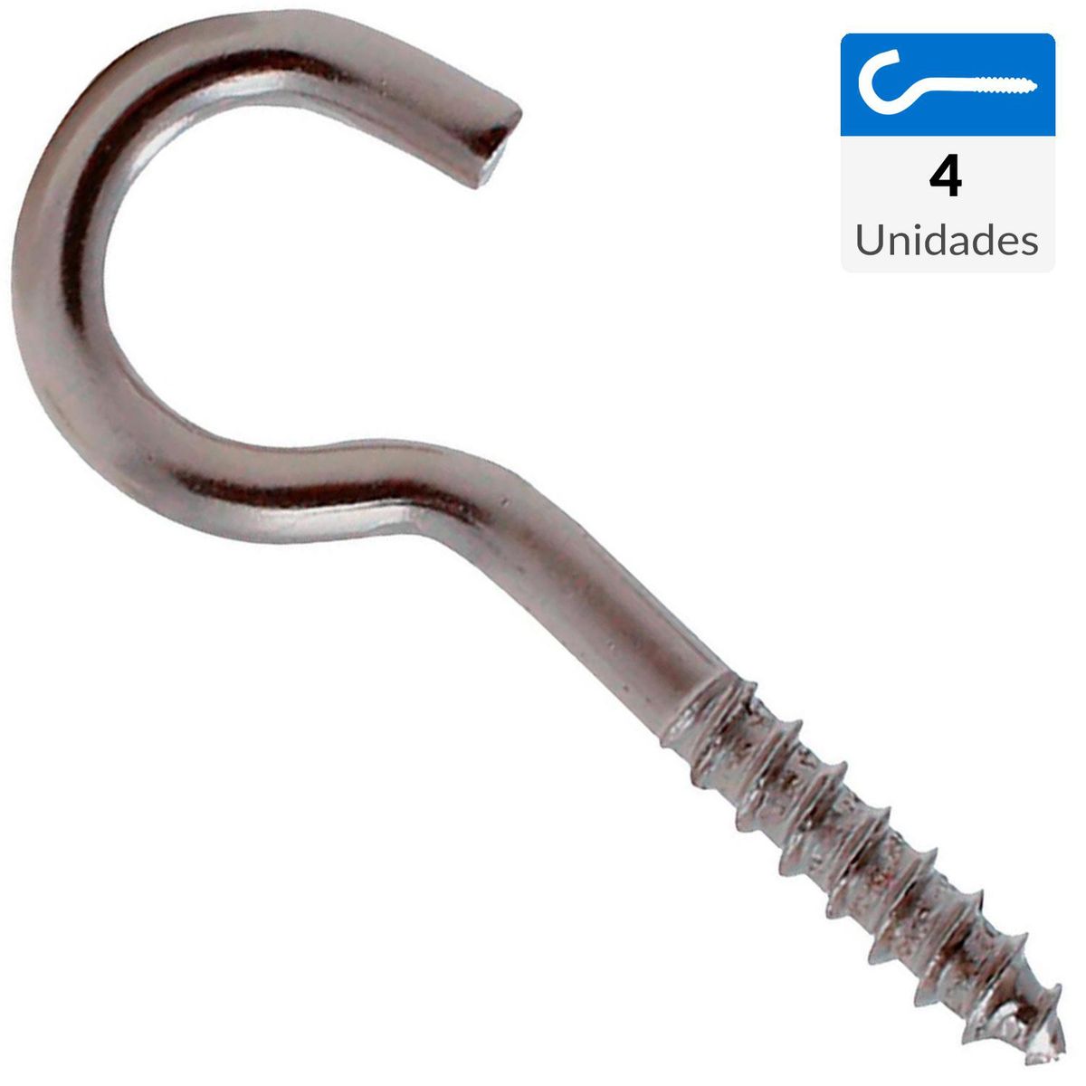 MAMUT - Cancamo abierto rosca madera N0 x 23 niquelado 4unid