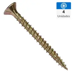 MAMUT - Tornillo Tirafondo Cabeza Torx Madera 57 mm 3.9 mm 4 Unidades