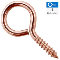 MAMUT - Cancamo cerrado rosca madera N3 x 37 cobrizado 4unid