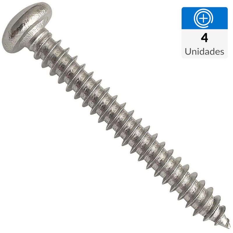 MAMUT - Tornillo Tirafondo Cabeza Plana Madera 1/2 " 1/4 " 4 Unidades