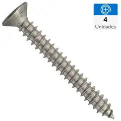 MAMUT - Tornillo Tirafondo Cabeza Plana Madera 3 " 4.5 mm 4 Unidades